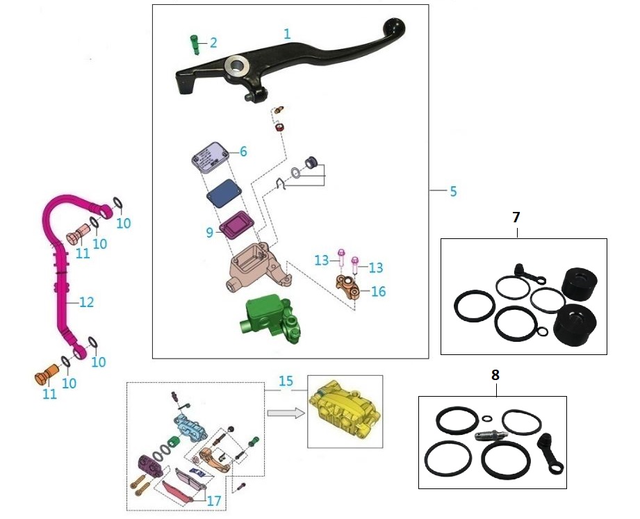 BAJAJ DISCOVER 150F HİDROLİK TAMİR TAKIMI PİSTONLU  SET - 2