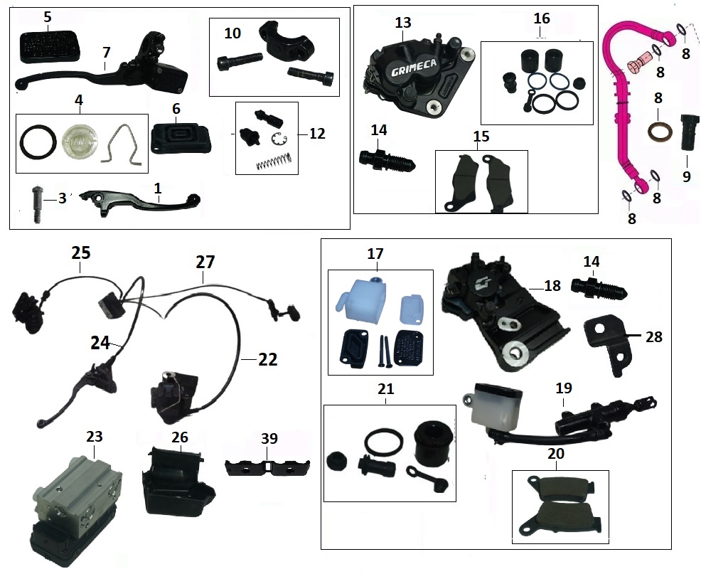 BAJAJ PULSAR N 160 UG HİDROLİK TAMİR TAKIMI PİSTONLU  SET - 2